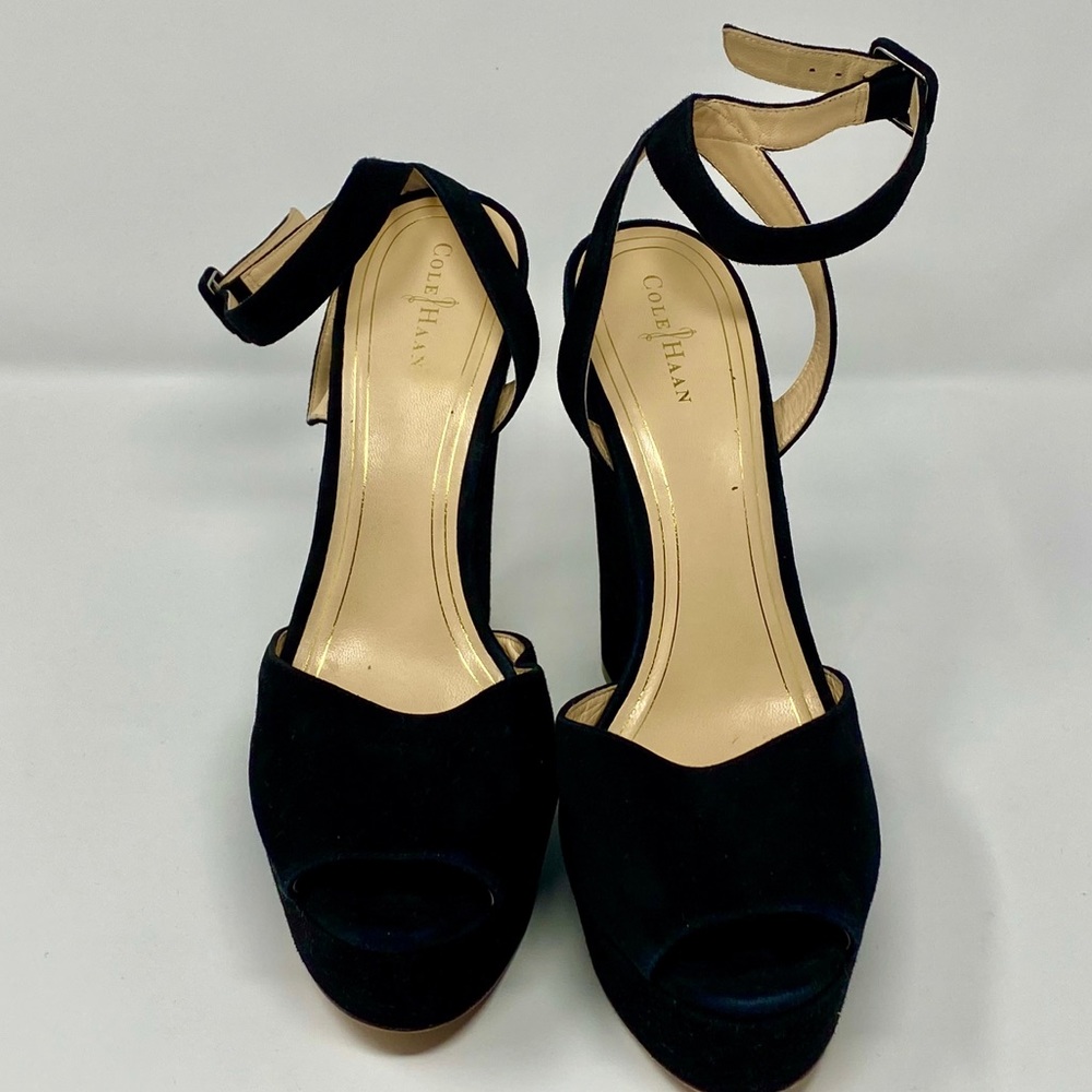 Cole Haan Black Suede Wedges